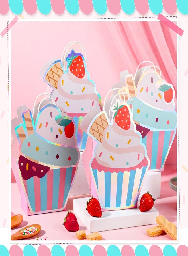Tosstuki 24 Pack Ice Cream Cupcake Party Favors Small Cupcake Gift Bags Birthday Gift Goodie Bags for Ice Cream Party Decorations Sweet Dessert Supplies Baby Shower - Image 5